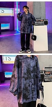 Women Y2K Tie Dye Button Up Shirts Dark Academia Emo Alt